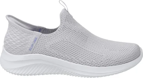 Skechers Womens SLIP-INS ULTRA FLEX 3.0 Vegan Graulich - 41 EU - Sneaker für Damen in Light Grey, ideal für den Alltag. Bequem und vegan, mit flexibler Gummisohle für optimalen Gehkomfort.