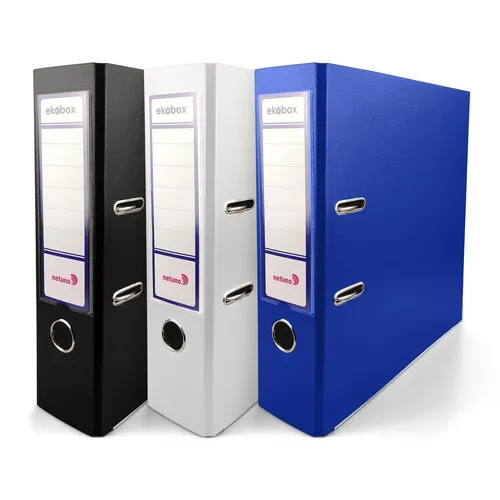 Stück Ring-Ordner Schwarz Weiß Blau DIN A4 Ekobox 2-Ring-Mechanik 8cm Ringbuch 3