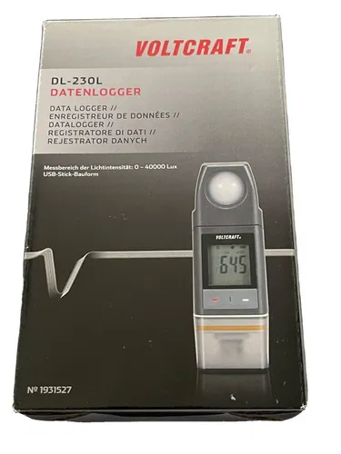 VOLTCRAFT DL-230L Lux-Datenlogger - Elektrische Messgeräte mit PDF-Funktion zur einfachen Dokumentation der Beleuchtungsstärke, kompakt und leicht für flexible Anwendungen.