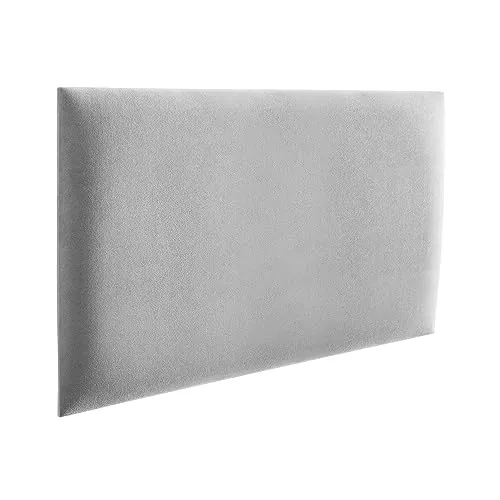 RAVIO Wandpolster | Wandkissen Bett für Schlafzimmer, Kinderzimmer, Büro, Diele | Wandpolster Bett- Grau, 60 x 40 cm | Gepolsterte Wandpaneele – Serie Mono