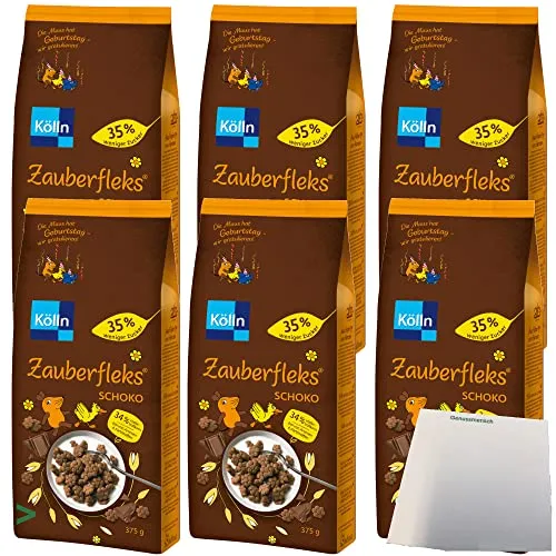 Kölln Zauberfleks Schoko 6er Pack (6x375g Beutel) + usy Block