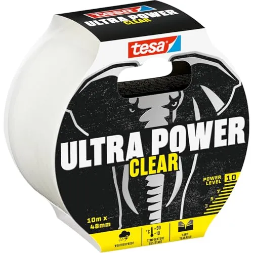 tesa ULTRA POWER Clear Gewebeband transparent 48 mm x 10 m