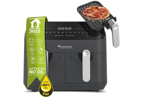TurboTronic by Z-Line Heißluftfritteuse XXL Doppelkammer 12in1