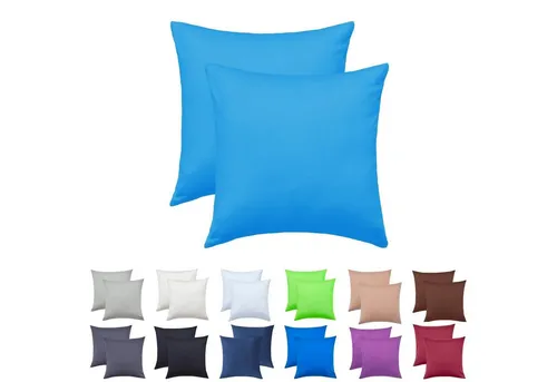 NatureMark Kissenbezüge 2er Pack Jersey Kissenbezug Kissenhülle, (2 Stück), Kissenhülle in vielen Größen und Farben (40 x 40 cm, Türkis)