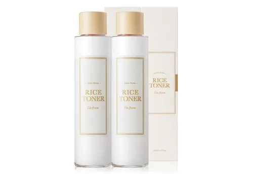 I'm from Gesichtspflege Rice Toner Gesichtswasser Feuchtigkeit Anti-Aging Vegan, 2-tlg., Akne, Mitesser, Stresslinderung, Trockenheit