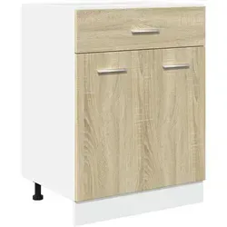 vidaXL Schubunterschrank Lyon Sonoma-Eiche 60x46x81,5 cm - Küchenunterschrank mit viel Stauraum, langlebigem Holzwerkstoff und pflegeleichter Oberfläche für eine optimale Organisation Ihrer Küche.