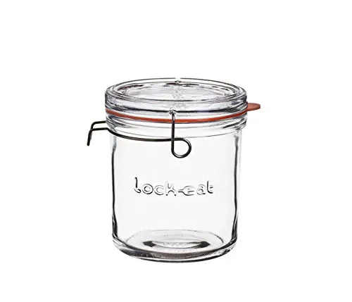 Luigi Bormioli Einmachglas 750 ml Lock-EAT, hochwertiges Bügelglas mit Gummidichtung, Einweckglas mit abnehmbarem Glasdeckel (Farbe: Transparent), Menge: 1 x Stück