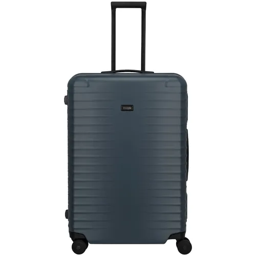 TITAN Overseas Trolley L 4-Rollen Midnight Blue - Trolley mit 100 Litern Packvolumen, kratzresistenter Polycarbonatschale und innovativer Rahmenkonstruktion für höchste Stabilität – ideal für Vielreisende.