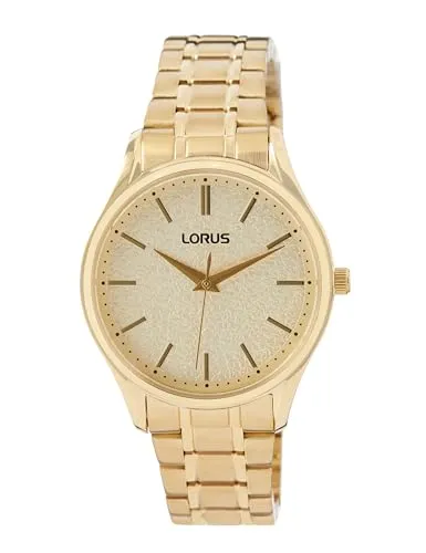 LORUS Quarzuhr RG220WX9 - Elegante Damenuhr 32mm - Damenuhren mit wasserdichtem Design (5ATM) und elegantem goldfarbenem Edelstahl, ideal für jeden Anlass.