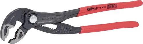 KS Tools Wasserpumpenzange 250mm - Zangen mit passgenauer Druckknopfverstellung, Sicherheitsklemmschutz und doppelt verzahnten Greifbacken für optimale Kraftübertragung und komfortablen Grip.