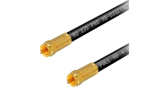 HB-DIGITAL SAT Anschlusskabel 135dB 4-Fach Stahl Kupfer F-Stecker Kompression SAT-Kabel, F-Kompressionsstecker, (2000 cm)