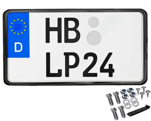 Kennzeichenhalter 240x130 Leichtkraftrad Motorrad Nummernschildhalterung Traktor 240 x 130 Rahmenlos Kennzeichenhalterung Kennzeichenverstärker Anhänger Kennzeichen Halter mit Befestigungsmaterial