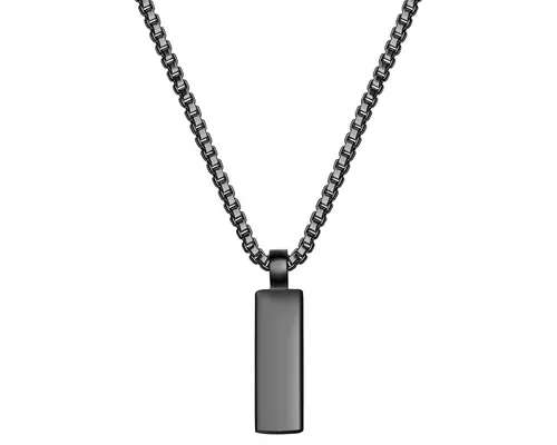 True Rebels Herren Halskette aus Edelstahl - Halskette aus robustem Edelstahl, schwarz rhodiniert für einen maskulinen Look, ideal für modebewusste Herren.