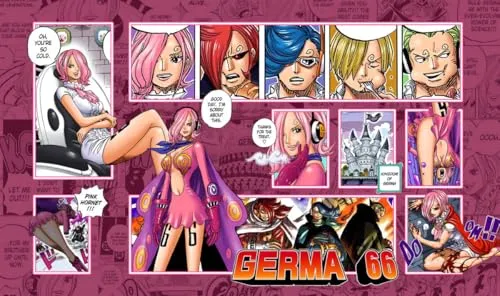 WAIFUWORLD SHOP One Piece Spielfeld Vinsmoke Reiju (Germa 66) Spielmatte mit Zonen | Trading Card Game Playmat kompatibel mit One Piece Trading Card Game | Kartenspielmatte Vinsmoke Reiju