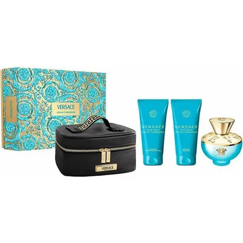 Versace Dylan Turquoise EDT Geschenkset - Damendüfte: Exquisiter Duft mit eleganter Wirkung, inklusive 100 ml EDT, Körperlotion, Duschgel und praktischer Tasche.