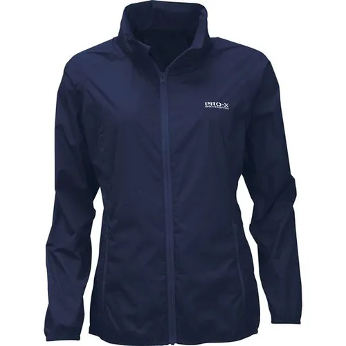 PRO-X ELEMENTS Damen Funktionsjacke - Bike Funktionsjacke LADY PACK able - Funktionsjacke für Damen, leicht und im Packsack verstaubar, mit durchgehendem Reißverschluss und praktischer Kapuze für optimalen Wetterschutz beim Biken.