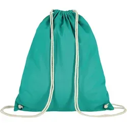 10er Pack Turnbeutel - OEKO-TEX 100 zertifiziert | mit robusten Zugbändern | 38x46cm | Jutebeutel | Einkaufstasche | unbedruckt, smaragd, 10 Stück