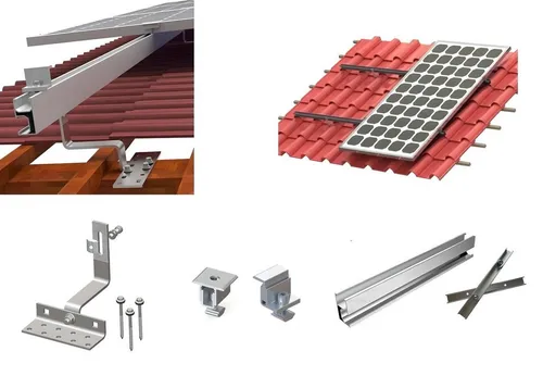 TZIpower Balkonkraftwerk Ziegeldach Halterung - Solarpanel-Halterung, erweiterbar für bis zu 10 Module und perfekte Anpassung an Ziegeldächer für optimale Energieerzeugung.