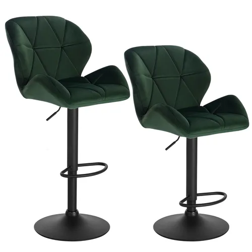 WOLTU Barhocker 2er Set - Höhenverstellbare Designer Hocker mit Rückenlehne - Barhocker-Set mit ergonomischem Samtsitz und stabiler Metallbasis. Ideal für Küche oder Home Office, drehbar und anpassbar für perfekten Komfort.
