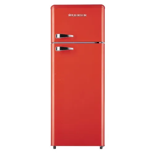 Wolkenstein Retro-Kühl-Gefrierkombination GK212.4RT FR - Feuerrot, 212 l Nutzinhalt, energiesparend und geräuscharm für Ihre Küche