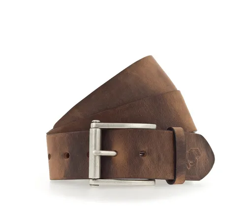 MUSTANG Leather Belt 4.5 W115 Baileys - Kürzbar - Damen-Gürtel aus hochwertigem Rindsleder, extra breit und mit praktischer Dornschließe für einfaches An- und Ausziehen. Mit stilvoller Logo-Prägung und kürzbar für individuellen Komfort.