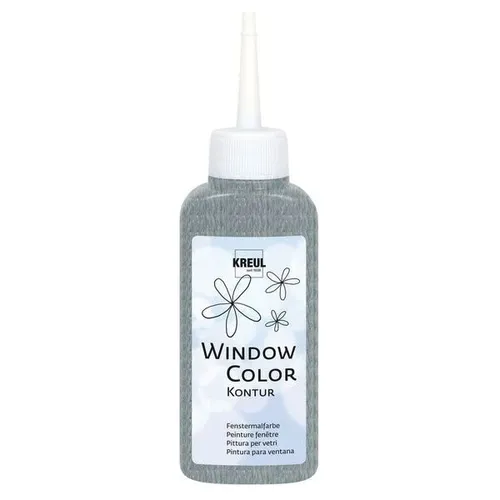 KREUL 42773 - Window Color Konturenfarbe, silber 80 ml