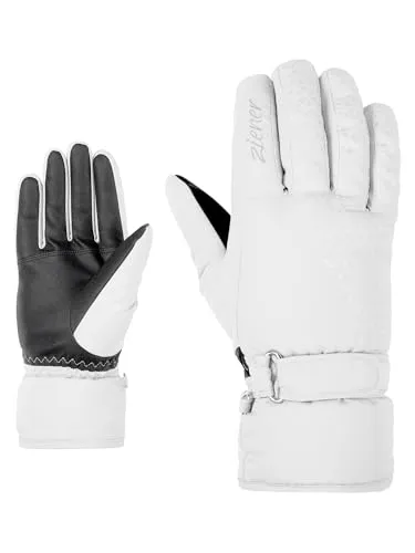 Ziener Kisar-z AS Glove Lady white (01) 8 - Funktionale Skihandschuhe für Damen, atmungsaktiv und wasser- sowie winddicht dank AQUASHIELD Membran. Ideal für Skifahrerinnen, die Komfort und Schutz bei jedem Wetter suchen.