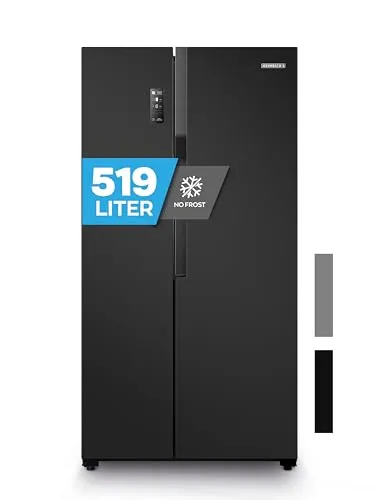 Heinrich´s Side-by-Side Kühlschrank - Kühlschrank mit 519L Gesamtvolumen, NO-FROST-Technologie und innovativem Multi-Airflow-System für schnellere Kühlung und frische Lebensmittel.