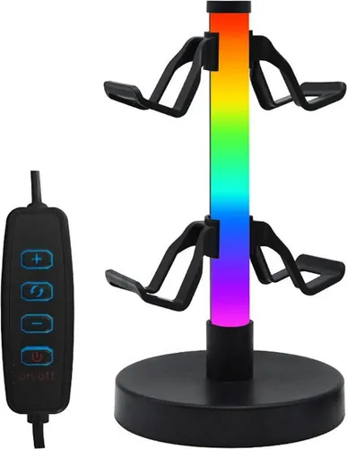 Wigento Handyhülle RGB Gaming Headset- & Controller-Ständer Ambient Light (Wired Control), RGB-Beleuchtung, Kabelsteuerung, Stabil, Rutschfest