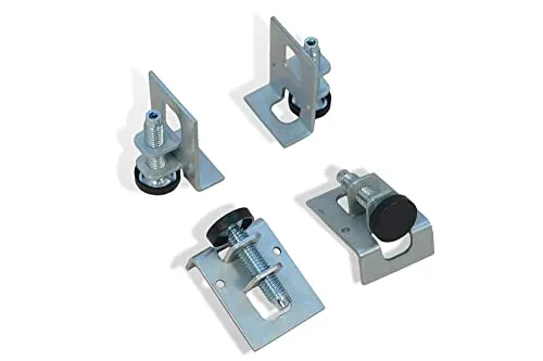 IHC 12 Stück Seit Möbelfuß Möbelfüße Sockelfuß Sockelfüße Tischfuß Möbel Fuß Füße verstellbar, Silber, Schwarz, Metall, Rund, Modern, Tische