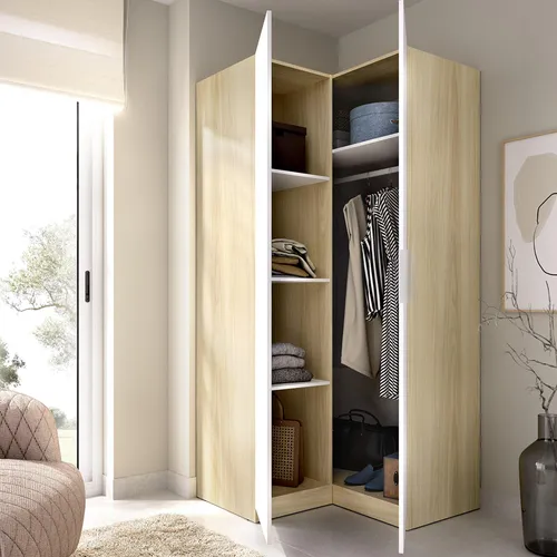 Luber Kleiderschrank 2 Türen 95x204h cm Weiß