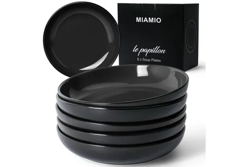 MiaMio Suppenteller 6er Set (900 ml) in schwarz von Miamio