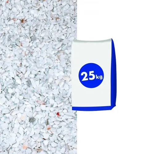 Marmorsplitt Carrara 5-8 mm 25 kg Sack weiss