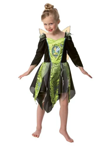 Rubie´s Kostüm Disney's Tinkerbell - Halloween Karneval Kostüm, Halloween geht auch als Fee: giftgrün-schwarzes Fransenkleid der Disn