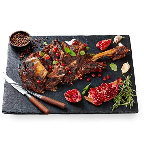 Sendez® 2 x Schieferplatten 30x20cm Servierplatte Untersetzer Käseplatte Wurstplatte