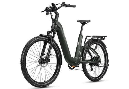 E-Bike Cityrad 28 Zoll, 140 km Reichweite, 75 Nm Mittelmotor - Kraftvolles E-Bike mit 75 Nm Mittelmotor und 648 Wh Akku für tägliche Pendelstrecken. Die Lockout-Federgabel sorgt für Komfort auf unebenen Wegen, während die Shimano 9-Gang-Schaltung flexible Fahrmöglichkeiten bietet.