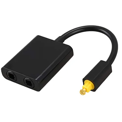 Asuinxurr Optischer SPDIF Audio Splitter 2 Wege Toslink Splitter Adapter 1 Eingang 2 Ausgang Optischer SPDIF Kabel Splitter Hub
