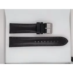ZEPPELIN Uhrenarmband Leder schwarz mit Zeppelin Logo auf Band, Zeppelin Logo auf Band 22 mm