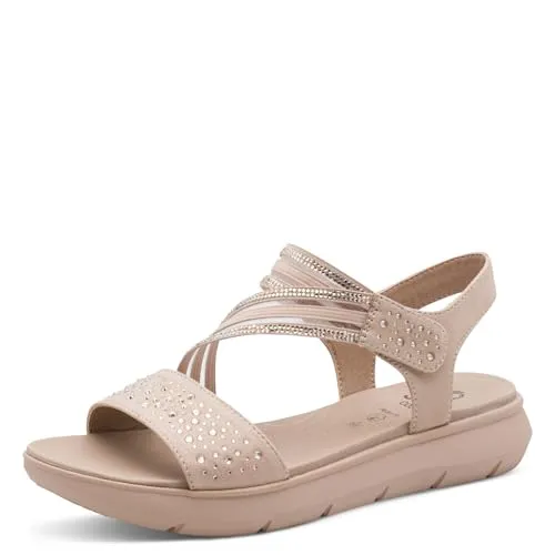 Jana Coshy Sandale 8-28771-46 rosa H-Weite - Bequeme Sandale in Rosa für den Alltag. 30 mm Absatz sorgt für Stabilität, während die Breite