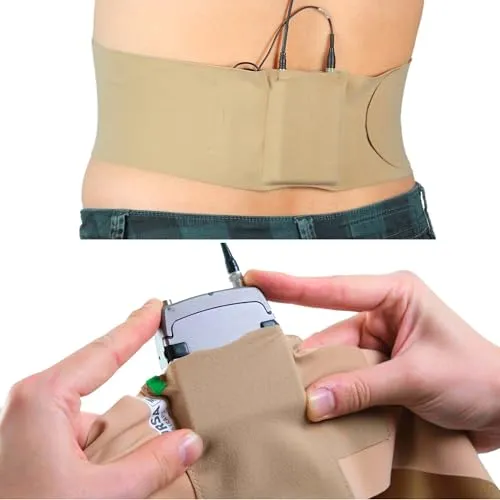 URSA Waist Strap - Ultraschlanke, atmungsaktive und dehnbare Mikrofonsendergurte. Kompatibel mit den meisten Sendern/Empfängern (Beige, große Taille, große Tasche)