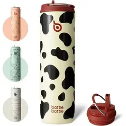 Trinkflasche Isoliert 750ml Strohhalm Auslaufsicher BPAfrei Edelstahl