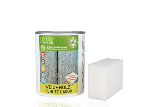 LIXUM Holzschutzlasur Weichholzschutz Weide - Hochwertige Holzschutzlasur für Außenanwendungen, die mit nur einem Anstrich Schutz und Farbe vereint. Ideal für alle Holzarten, geruchlos und umweltfreundlich.