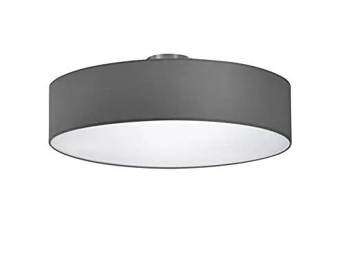 Klassische Deckenleuchte Grau, Ø 50cm - Lampen - Elegante Deckenleuchte mit blendfreier satiniertem Abdeckung und dimmbarer Funktion für warmweißes Licht, ideal für stimmungsvolle Räume.
