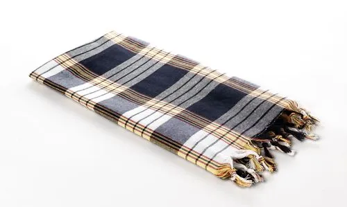 Pestemal Lendentuch Hamamtuch Saunatuch Plaid Karo schwarz Profi-Qualität NEU