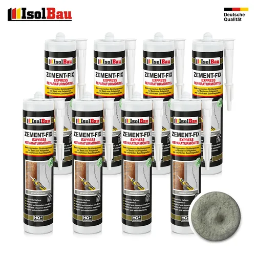300ml Express Reparaturmörtel Zement-Fix Zementgrau Fugenmörtel Mörtel 8 x
