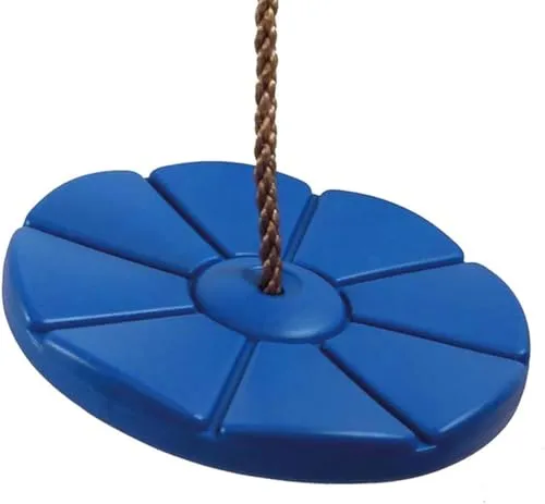 Gartenpirat Tellerschaukel aus Kunststoff Farbe Blau Sichere Kinderschaukel mit Halteseil für Outdoor & Indoor