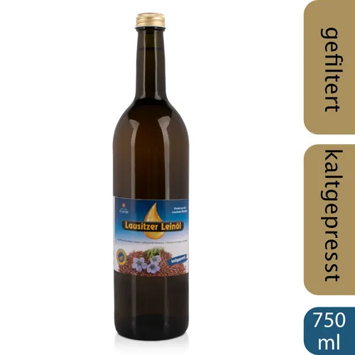 Leinöl - Lausitzer Leinöl (kaltgepresst Speiseleinöl Omega 3), 750ml