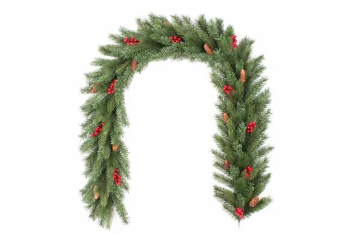 Creativery Girlanden, Tannengirlande 30cm mit Zapfen & Beeren - Indoor & Outdoor 2m Grün