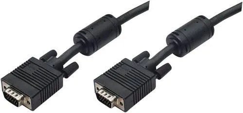 Manhattan VGA Anschlusskabel VGA 15pol. Stecker, VGA 15pol. Stecker 15.00m Schwarz 372183schraubbar VGA-Kabel