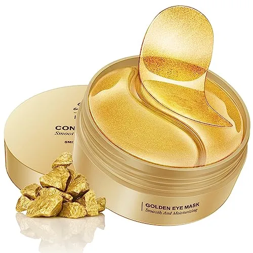 60Pcs Augenpads Eye Mask,Augenpads,Anti Aging Eye pads,Eye Pads Collagen Augenmaske,Gegen Augenringe Tränensäcke & Fältchen,Geschenke für frauen 30 Paar(goldene)